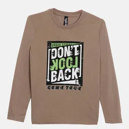 Maniac Boys Brown Printed Slim Fit T-shirt-picture-35