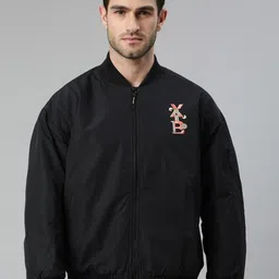 Xtep Graphic Printed Mock Collar Bomber Jacket-picture-42