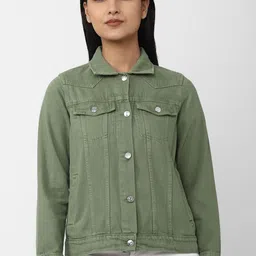 Van Heusen Woman Women Cotton Spread Collar Denim Jacket-picture-25