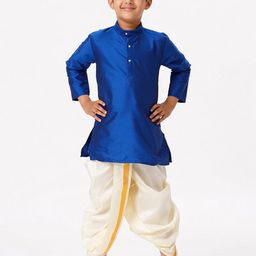 Ramraj Boys Mandarin Collar Straight Kurta With Dhoti Pants-picture-31