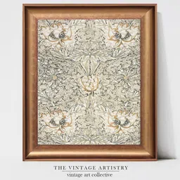 THE VINTAGE ARTISTRY Beige Vintage Textile Painted Wall Art-image-16