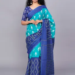 KIAARON Ethnic Motifs Pure Cotton Block Print Saree-picture-38