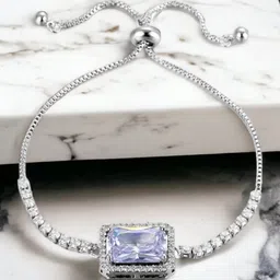 Designs & You Silver-Plated Cubic Zirconia-Studded Wraparound Bracelet-picture-38