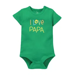 Zeezeezoo Infant Green & Blue I Love Papa Printed Cotton Bodysuit-picture-22