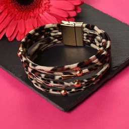 SOHI Women Brown & Beige Gold-Plated Bracelet-image-0
