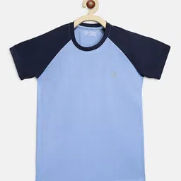 CHIMPRALA Girls Blue Colourblocked Running T-shirt-picture-12