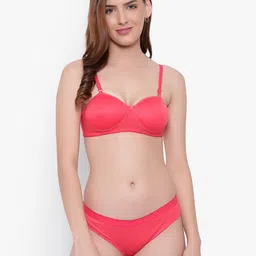 KYODO Women Red Solid Lingerie Set-picture-21