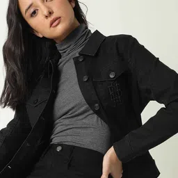 RAREISM Women Washed Denim Jacket-image-28