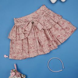 One Friday Girls Floral Printed Flared Mini Skirt-picture-21