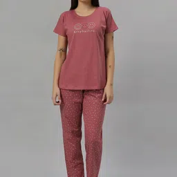 DZZO Printed Round Neck Pure Cotton Night suit-picture-37