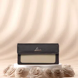Lavie Naima Women Brown & Beige Colourblocked Three Fold Wallet-image-26