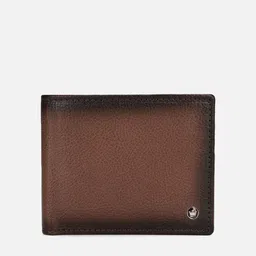 Louis Philippe Men Brown & Black Printed Leather Two Fold Wallet-image-51
