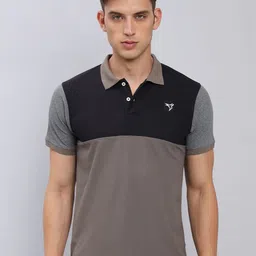 Technosport Colourblocked Polo Collar Antimicrobial Slim Fit Sports T-Shirt image 2