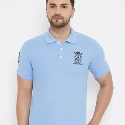 THE MILLION CLUB Men Blue Polo Collar T-shirt-picture-33