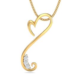 KUBERBOX Heart Swoon 18KT Gold Diamond-Studded Pendant -0.73 gm-image-91