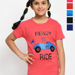 BAESD Girls Pack Of 6 Graphic Printed Cotton T-Shirt-picture-14