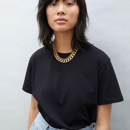 HM Women Black Solid Cotton Pure Cotton T-shirt-image-53