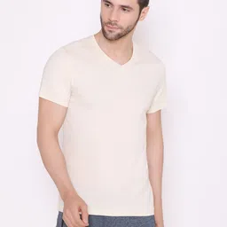 BODYACTIVE Men Beige V-Neck Cotton T-shirt-picture-32