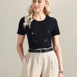 U.S. Polo Assn. Women Typography Pure Cotton Round Neck T-shirt-picture-11