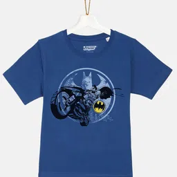 YK Justice League Boys Blue Batman Printed Pure Cotton T-shirt-picture-38