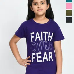 BAESD Girls Pack Of 5 Graphic Printed Cotton T-shirt-picture-42