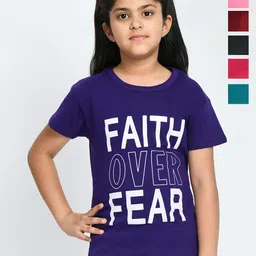 BAESD Girls Pack Of 6 Graphic Printed Cotton T-shirt-picture-24