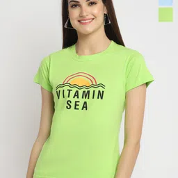 Fabflee Pack Of 3 Typography Printed Cotton T-shirt-picture-34