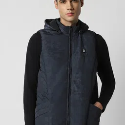 Van Heusen Flex Camouflage Printed Hooded Sleeveless Padded Jacket-picture-25