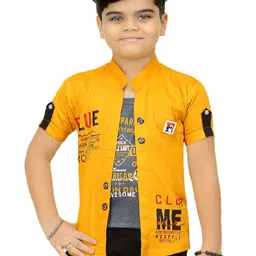 BAESD Boys Typography Printed Lightweight Open Front Jacket With Attached T-Shirt-picture-24