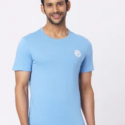 MERCHANT MARINE Men Blue Pure Cotton Applique T-shirt-picture-40