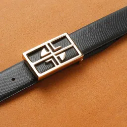 LOUIS STITCH Men Black Textured Leather Formal Belt-picture-13