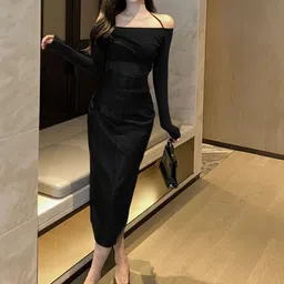 Stylecast X KPOP Black Straight Maxi Slip-On Skirt-picture-41