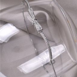 JOKER & WITCH Women Silver-Toned Bow Charm Bracelet-picture-1