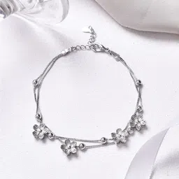 JOKER & WITCH Women Silver-Toned & White Wraparound Bracelet-picture-16