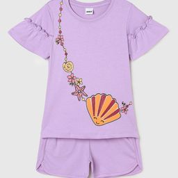 max Girls Graphic Printed Pure Cotton T-shirt With Shorts-picture-16