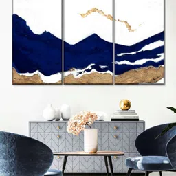 POSTERS AND TRUSS White & Blue 3 Pieces Painting Wall Art-picture-38