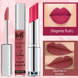 MI FASHION Set of Get Ready for Perfect Lips Liquid Lipstick & Creamy Matte Lipstick-picture-48