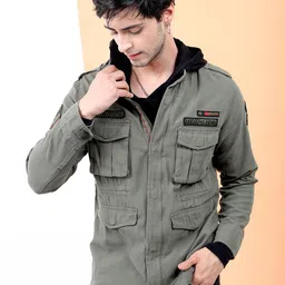 HIGHLANDER Men Olive Green Tailored Jacket-picture-15