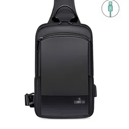 THE CLOWNFISH Unisex Black Backpack with USB Charging Port image 1