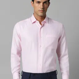 Luxure by Louis Philippe Spread Collar Formal Shirt-image-5