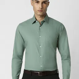 Van Heusen Men Spread Collar Solid Cotton Formal Shirt-picture-11