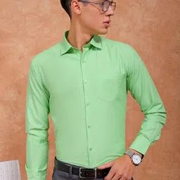 the indian garage co. x luxe Luxe by TIGC Slim Fit Spread Collar Opaque Cotton Formal Shirt-picture-20