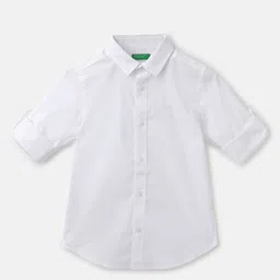 United Colors of Benetton Boys Spread Collar Regular Fit Formal Shirt image 1