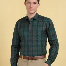 Allen Solly Men Spread Collar Checked Cotton Slim Fit Formal Shirt-picture-42