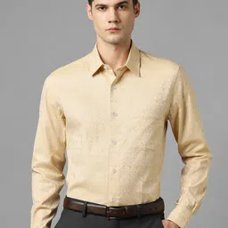 Louis Philippe Gods & Kings Slim Fit Self Design Giza Cotton Formal Shirt-picture-25