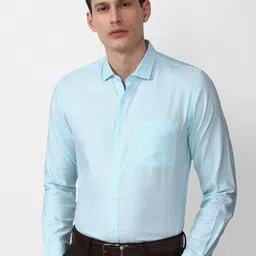 Peter England Men Blue Slim Fit Formal Shirt-picture-23