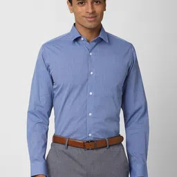 Peter England Men Blue Slim Fit Formal Shirt-picture-34