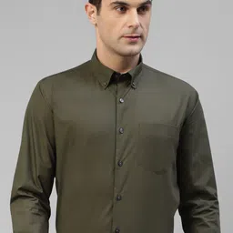 Hancock Modern Slim Fit Button-Down Collar Pure Cotton Formal Shirt-image-30