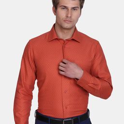 Blackberrys Men Orange Slim Fit Printed Cotton Formal Shirt-picture-19