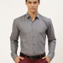SOJANYA Men Grey Printed Classic Fit Formal Shirt-picture-11